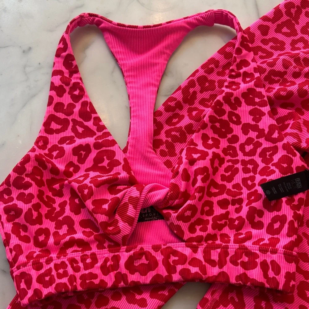 Beach Riot Pink Leopard Activewear Set - Picture 3 of 3